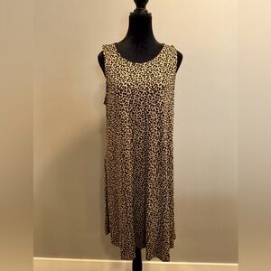 NEW NWOT Old Navy Tan Black Cheetah Print Sleeveless Dress XL Extra Large